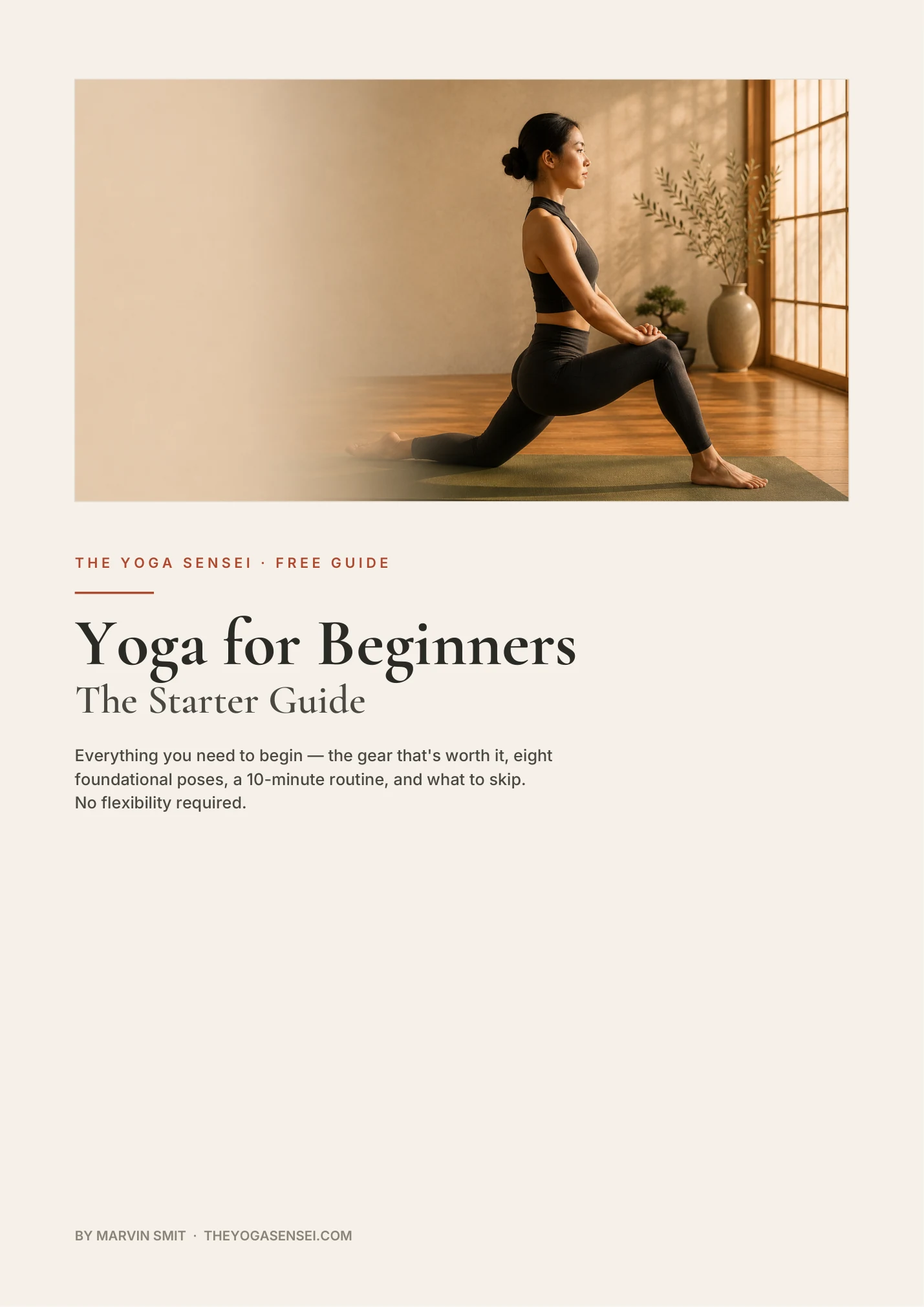 Cover of the free Yoga for Beginners Starter Guide PDF